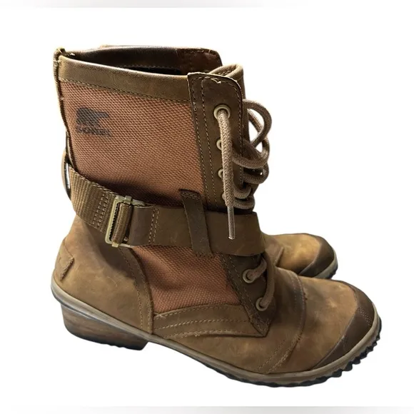 Sorel Boots Womens Seven 7 Lace Autumn BronzeMidCalf Buckle Waterproof B4