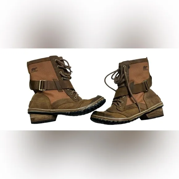 Sorel Boots Womens Seven 7 Lace Autumn BronzeMidCalf Buckle Waterproof B4