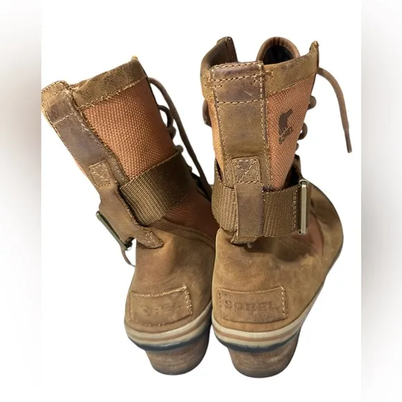 Sorel Boots Womens Seven 7 Lace Autumn BronzeMidCalf Buckle Waterproof B4