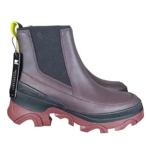 Sorel Brex Chelsea Womens Waterproof Pull On Boots Cinder Burgundy Sz 8 39 New
