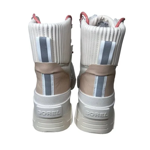 Sorel Brex Cozy Lace-Up Womens Boots Faux Fur Leather Beige Size 11