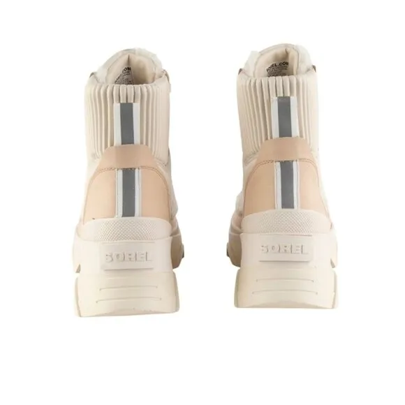 Sorel Brex Cozy Lace-Up Womens Boots Faux Fur Leather Beige Size 11