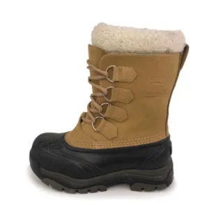 SOREL Caribou Leather Lace-Up Faux Fur Waterproof Winter Snow Boots, Tan NL1004