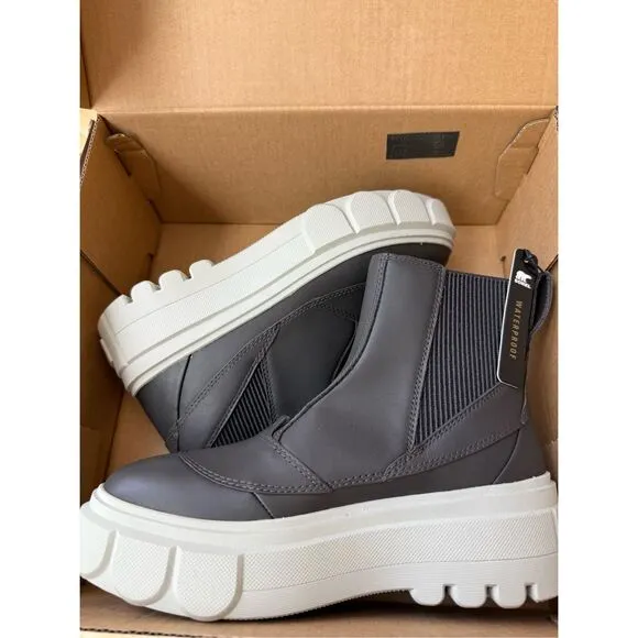 Sorel CARIBOU X WOMEN'S CHELSEA WATERPROOF BOOT black leather size 8 NWB