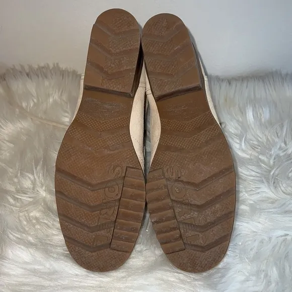 Sorel Cate Beige Suede Lace Boots Sz-8
