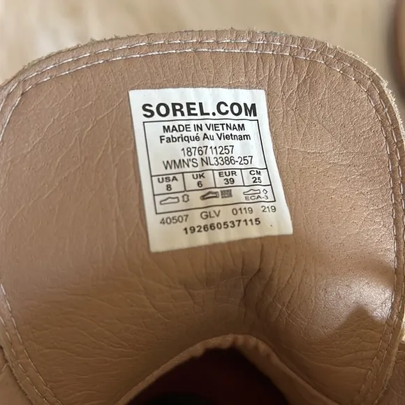 Sorel Cate Beige Suede Lace Boots Sz-8