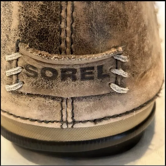 Sorel Cate The Great Grey Boots Sz 8 Faux Fur Calf Height Lace Up NL1642-221
