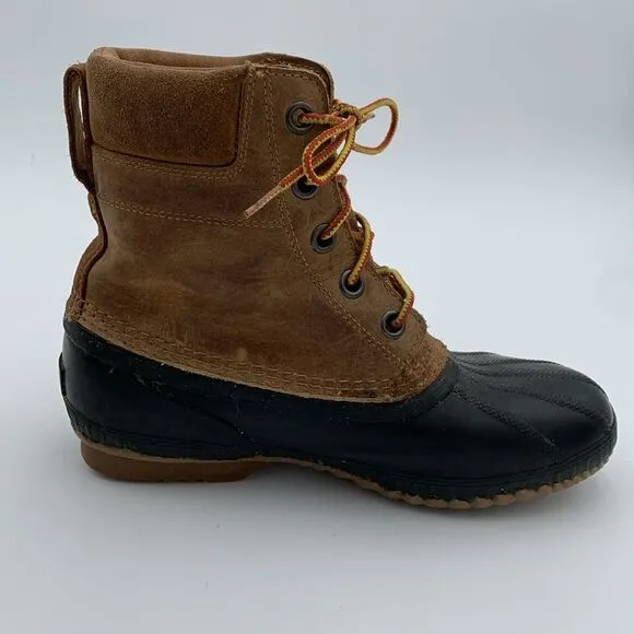 Sorel Cheyanne brown leather waterproof insulated duck boots Womans size 7