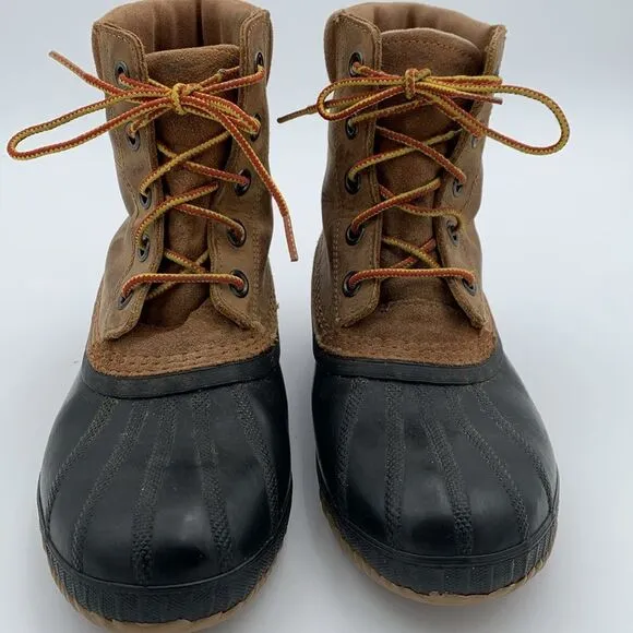 Sorel Cheyanne brown leather waterproof insulated duck boots Womans size 7