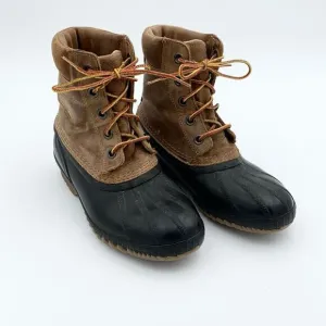 Sorel Cheyanne brown leather waterproof insulated duck boots Womans size 7