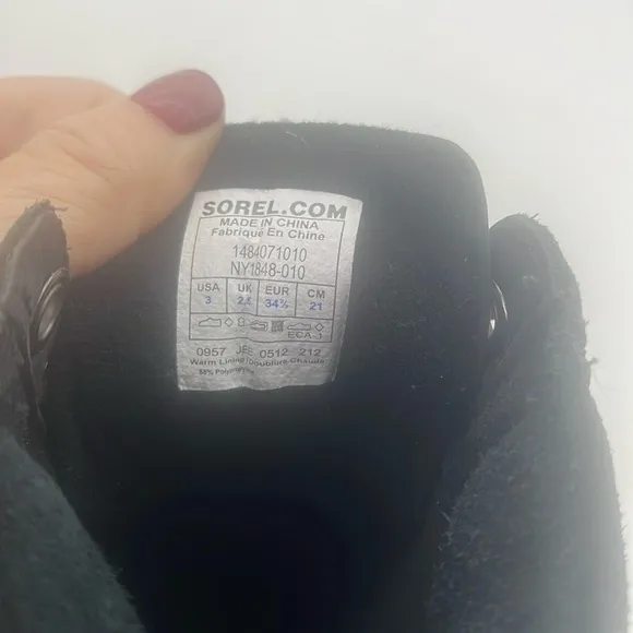 Sorel Cheyenne Youth Snow Boots Lace Up Insulated Waterproof Unisex Sz 3