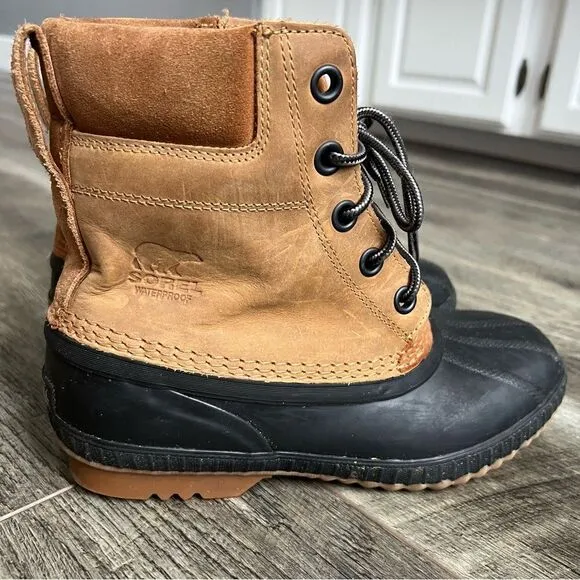 Sorel Cheyenne II Brown Leather Waterproof Duck Boots Men’s 7