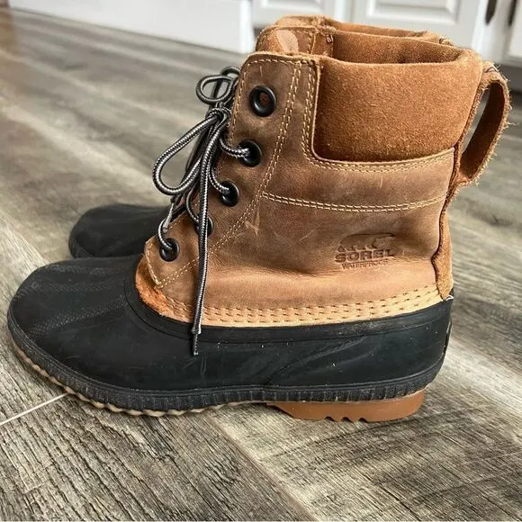 Sorel Cheyenne II Brown Leather Waterproof Duck Boots Men’s 7