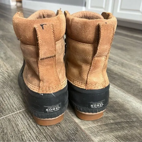 Sorel Cheyenne II Brown Leather Waterproof Duck Boots Men’s 7