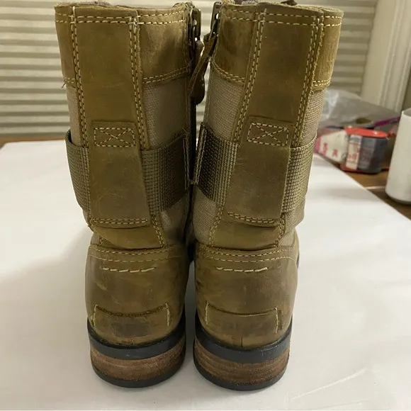 Sorel Emelie™ Genuine Waterproof Leather Conquest Combat Style Boot Size 7