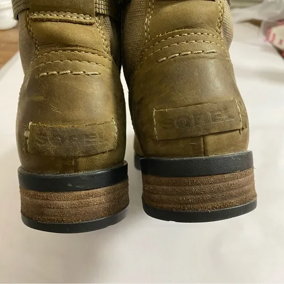 Sorel Emelie™ Genuine Waterproof Leather Conquest Combat Style Boot Size 7