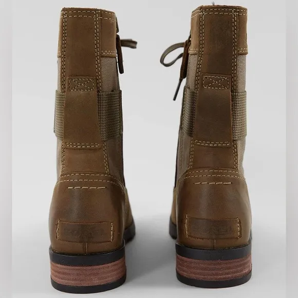 Sorel Emelie™ Genuine Waterproof Leather Conquest Combat Style Boot Size 7