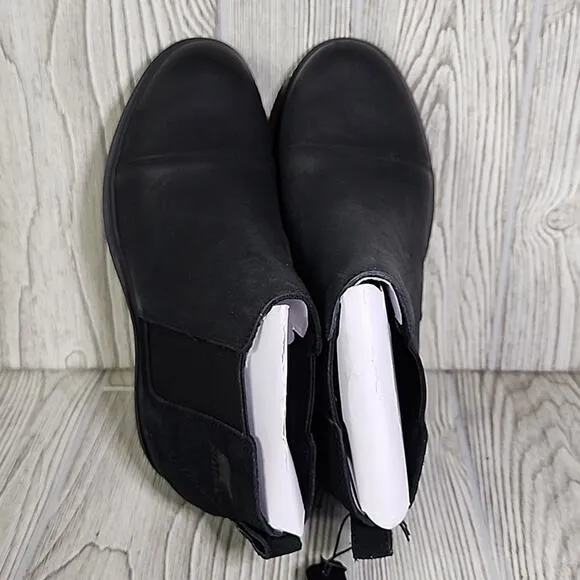 Sorel Evie II Womens Chelsea Black Wedge Leather Ankle Boots Size 7.5 NWT