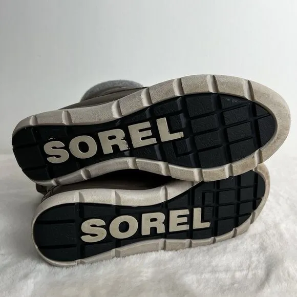 Sorel Explorer Carnival Women’s Winter Boots Waterproof Brown Gray Tan Sz 10.5