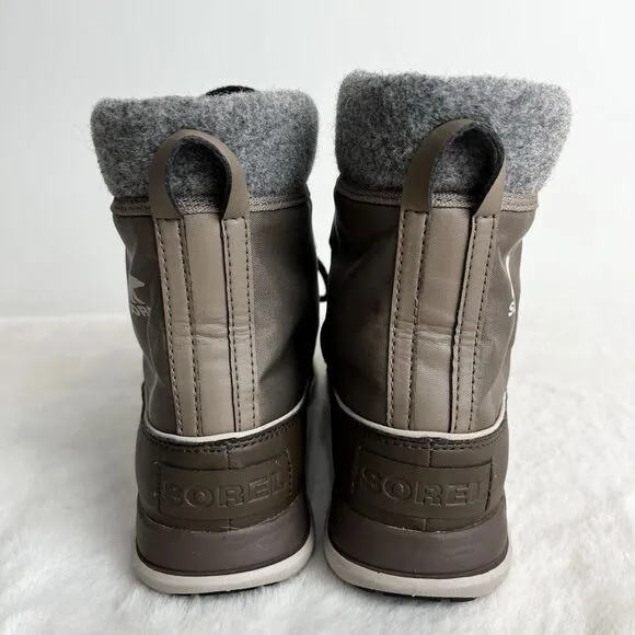 Sorel Explorer Carnival Women’s Winter Boots Waterproof Brown Gray Tan Sz 10.5