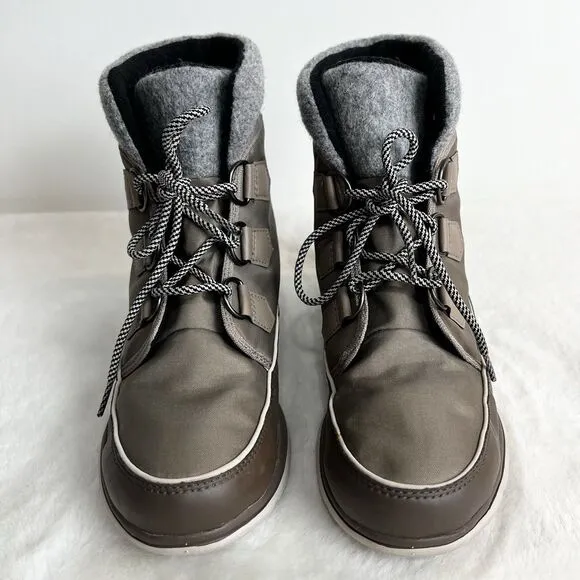 Sorel Explorer Carnival Women’s Winter Boots Waterproof Brown Gray Tan Sz 10.5