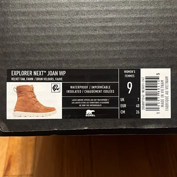 Sorel Explorer Next Joan WP Boots Waterproof Insulated Velvet Tan Fwan