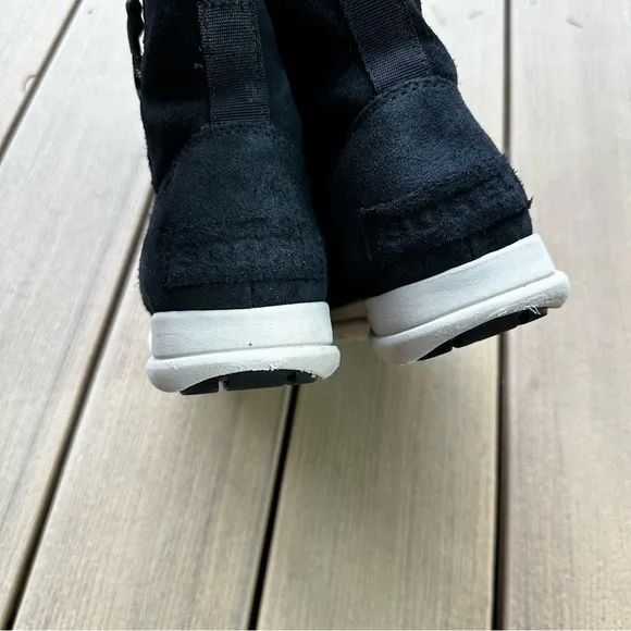 Sorel Explorer Side Zip Suede Black Boots Waterproof Faux Fur Lined Size 7 Women
