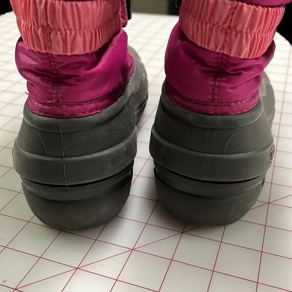 SOREL Girl's Youth &quot;Flurry&quot; Winter Drawstring Snow Boots Deep Blush SZ 6 Big Kid