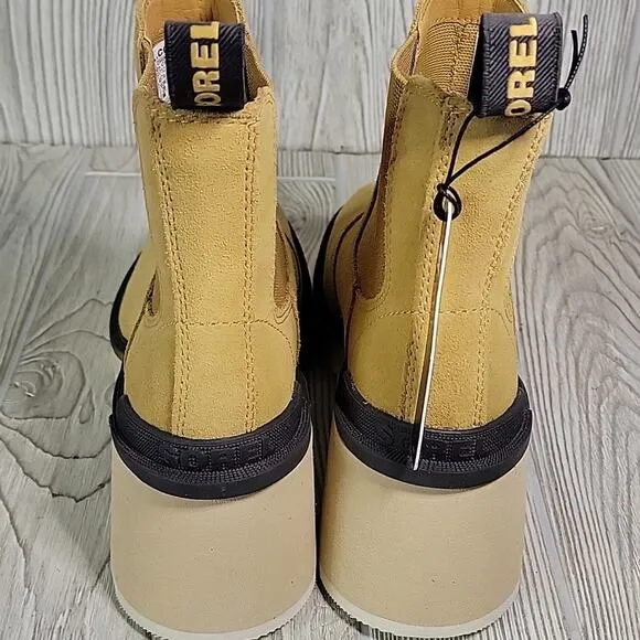Sorel Hi-Line Heel Chelsea Waterproof Suede Boots Womens Size 8 NEW