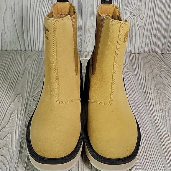 Sorel Hi-Line Heel Chelsea Waterproof Suede Boots Womens Size 8 NEW