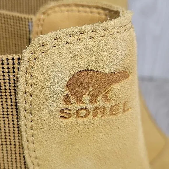 Sorel Hi-Line Heel Chelsea Waterproof Suede Boots Womens Size 8 NEW