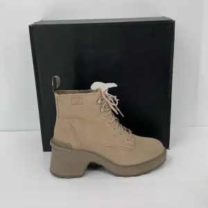 Sorel Hi-line lug boots suede leather waterproof chunky platform Taupe new 7.5