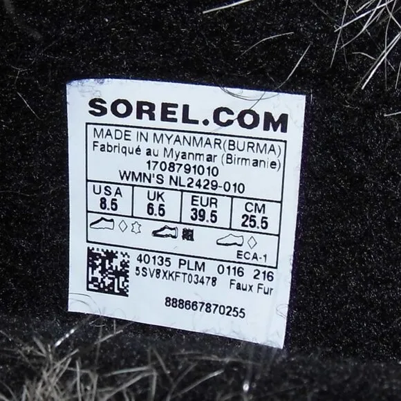 SOREL Joan Of Arctic Black Suede/Faux Fur Tall Winter Boots Womens Size 8.5