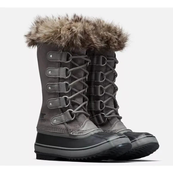 SOREL Joan of Arctic Suede Faux Fur Waterproof Boot Brown Womens 10 NEW no box
