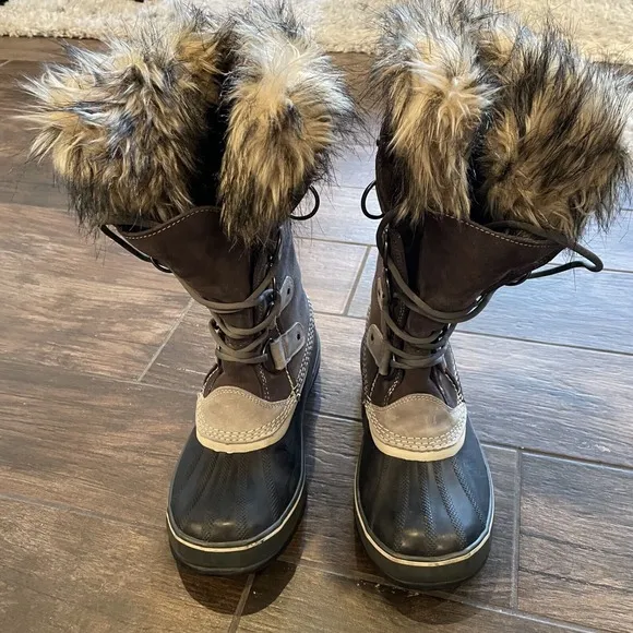 SOREL Joan of Arctic Suede Faux Fur Waterproof Boot Brown Womens 10 NEW no box
