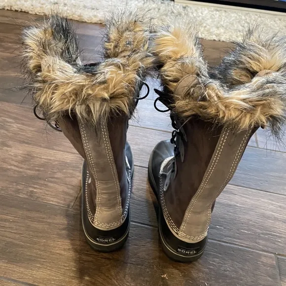 SOREL Joan of Arctic Suede Faux Fur Waterproof Boot Brown Womens 10 NEW no box