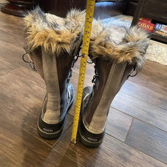SOREL Joan of Arctic Suede Faux Fur Waterproof Boot Brown Womens 10 NEW no box