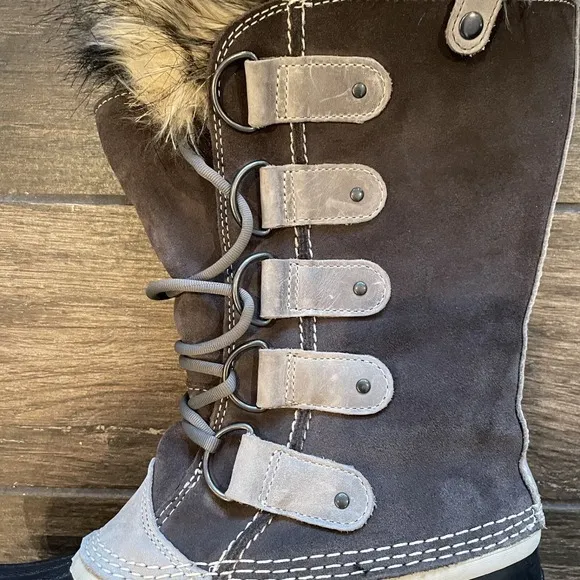 SOREL Joan of Arctic Suede Faux Fur Waterproof Boot Brown Womens 10 NEW no box