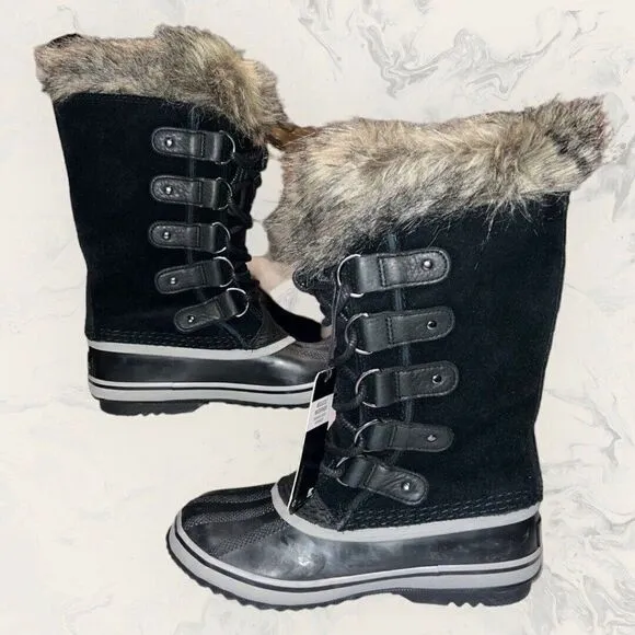 Sorel Joan of Arctic Womens Black Waterproof Insulated Snow Outdoor Boots Size 5