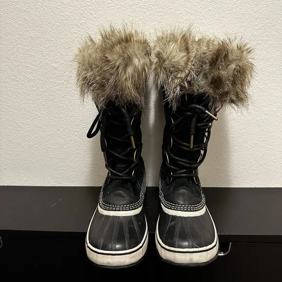 Sorel Joan of Arctic Women's Snow Boots - Black, Faux Fur Size 8‎ US