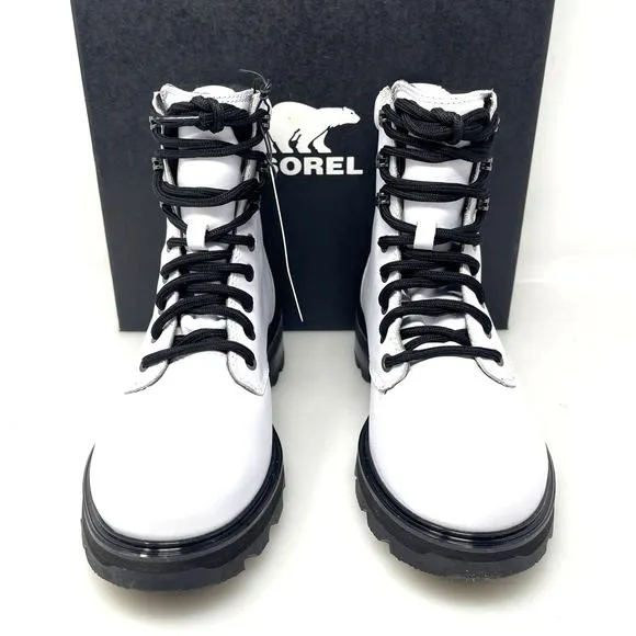 Sorel Lennox Waterproof Lace-Up Boots White and Black Size 8.5 New Retail $190‎