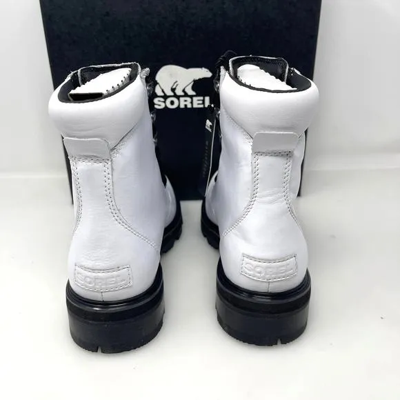 Sorel Lennox Waterproof Lace-Up Boots White and Black Size 8.5 New Retail $190‎