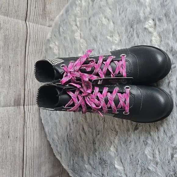 Sorel Lexie Wedgie Black/White Waterproof Winter Boots, Little Girls Size 1, NWT