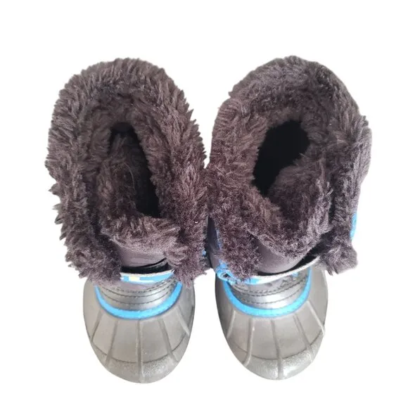 SOREL Little Kid 8 Snow Commander Insulated Waterproof Winter Boots Blue Black