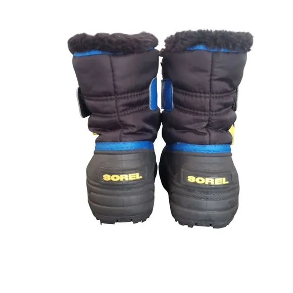 SOREL Little Kid 8 Snow Commander Insulated Waterproof Winter Boots Blue Black