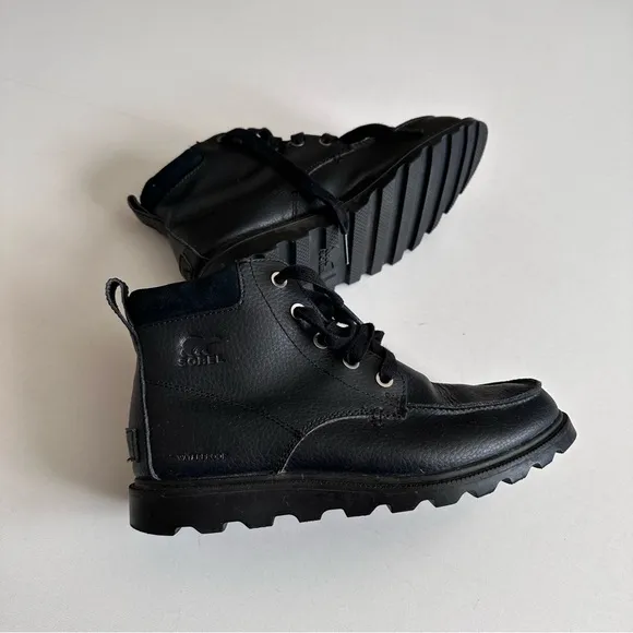 SOREL Madson Black Waterproof Boots Size 4