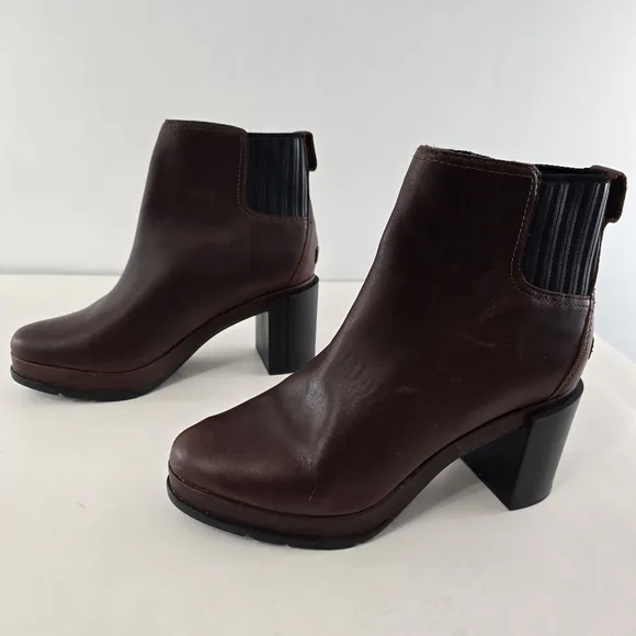 Sorel Margo Chelsea Boot Bootie Boots Waterproof Platform Leather Brown NEW 11