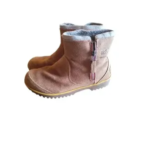 Sorel Meadow suede leather waterproof zipper tan brown ankle Winter boots 8.5