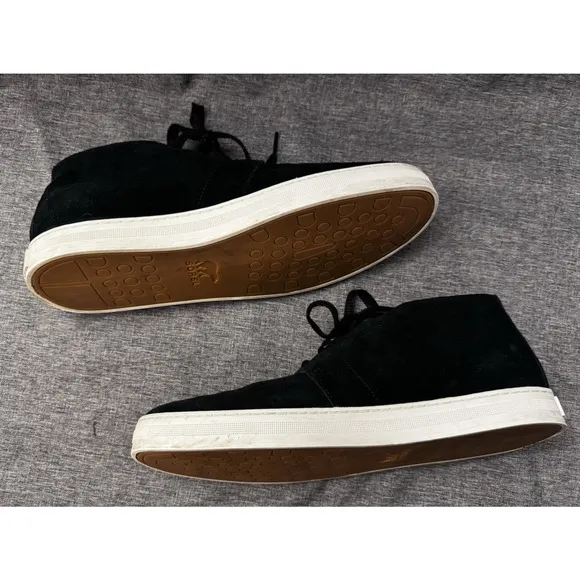 Sorel Mens C-Street Chukka WP boots Black, Sea Salt Suede Leather Size 12 M