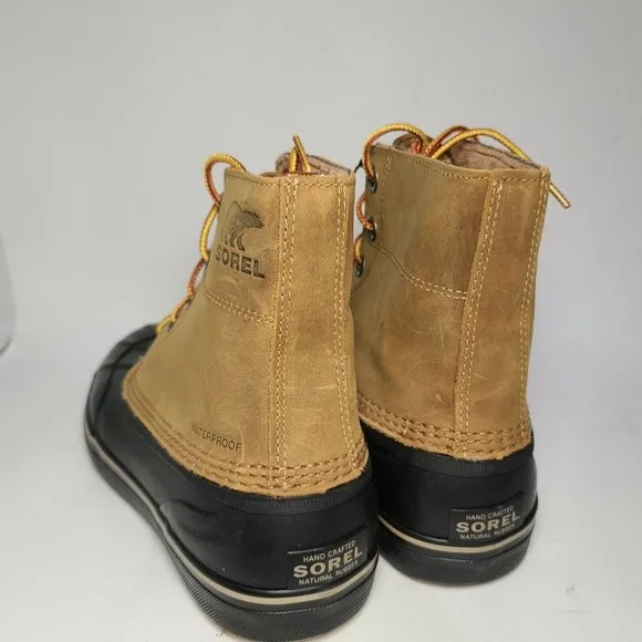 Sorel Men's Duck Boots Cheyanne Metro Lace WP Winter Elk/Black leather sz 9 new